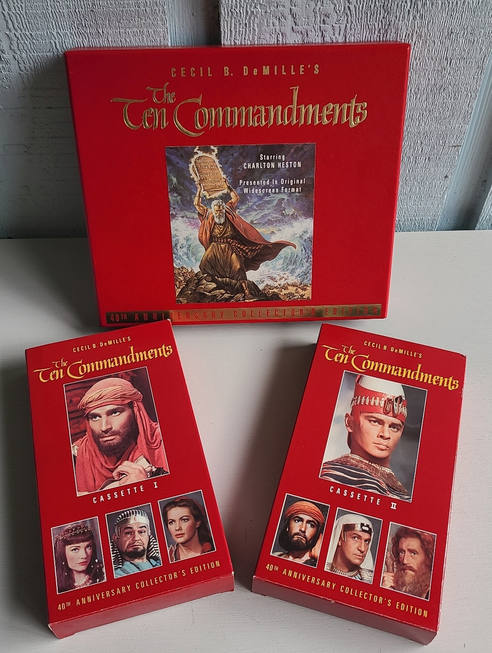 Vintage The Ten Commandments 40th Anniversary VHS Box Set